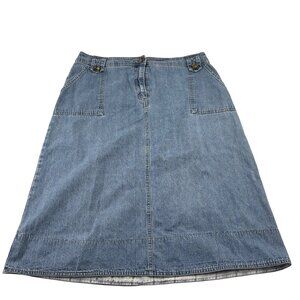 Kim Rogers Denim A-Line Skirt Size 16 Jean Skirt Midi Y2k